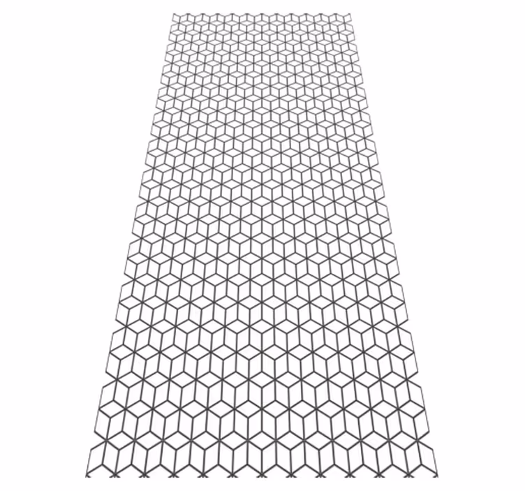 Hallway vinyl carpet nordic style border cubes - TenStickers