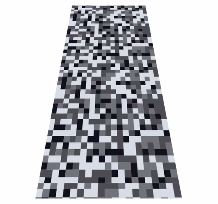 Hallway vinyl carpet in nordic grey shaded squares - TenStickers