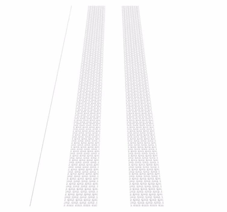 Hallway vinyl carpet with 3d white vertical stripes - TenStickers