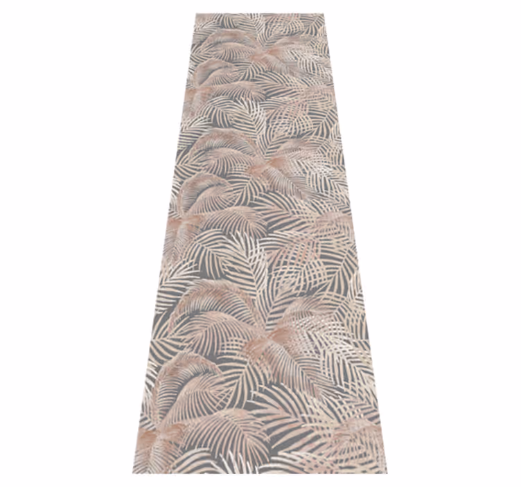 Hallway vinyl carpet with palm leaves outline - TenStickers