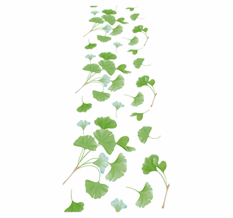 Hallway vinyl carpet ginkgo leaves oil painting - TenStickers