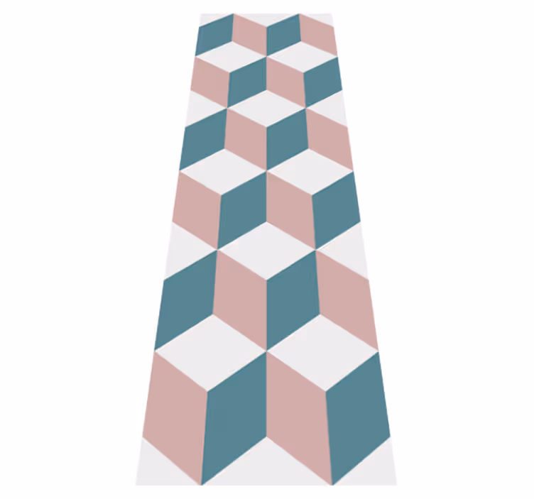 Hallway vinyl carpet in pastel colored cubes - TenStickers