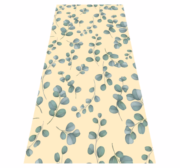 Beige vinyl carpet eucalyptus leaf design - TenStickers