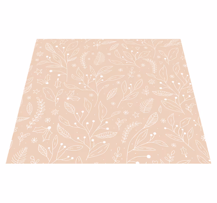 Beige vinyl carpet with christmas plants design - TenStickers