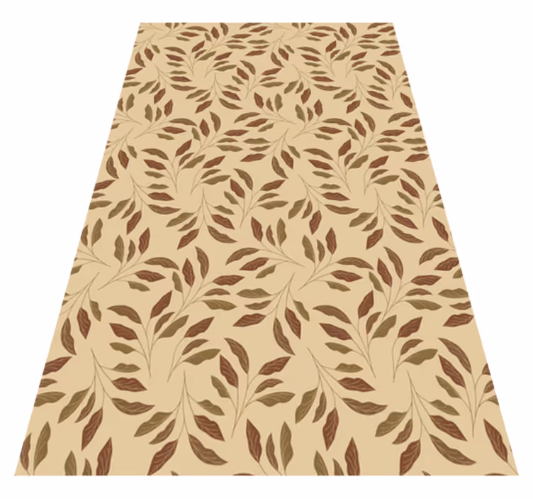 Beige vinyl carpet leafy elegance - TenStickers