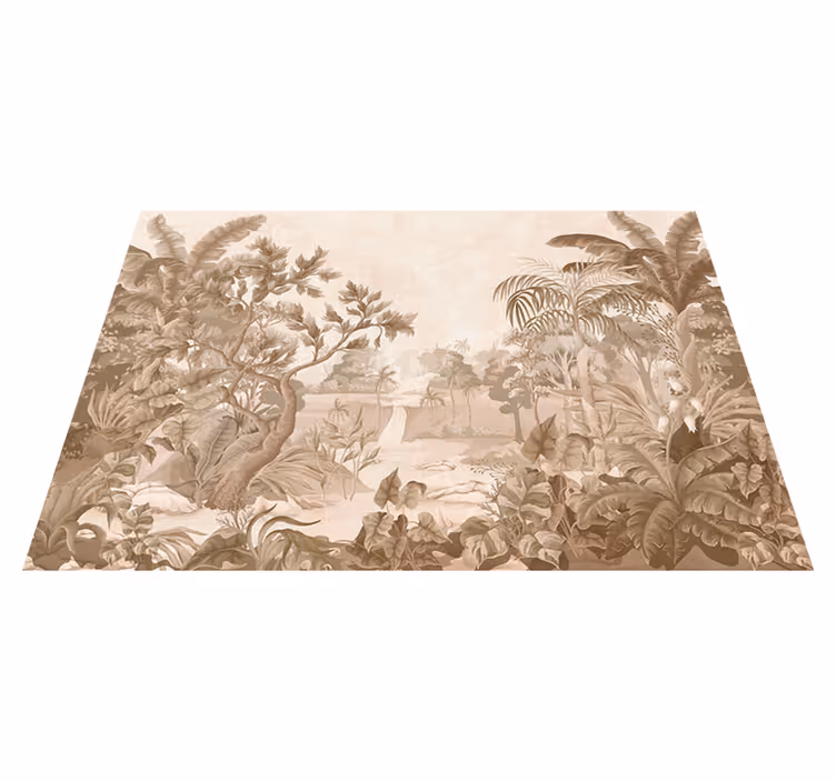 Beige vinyl carpet tropical jungle views - TenStickers