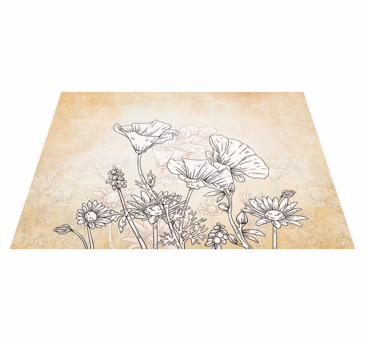 Beige vinyl carpet vintage meadow style - TenStickers