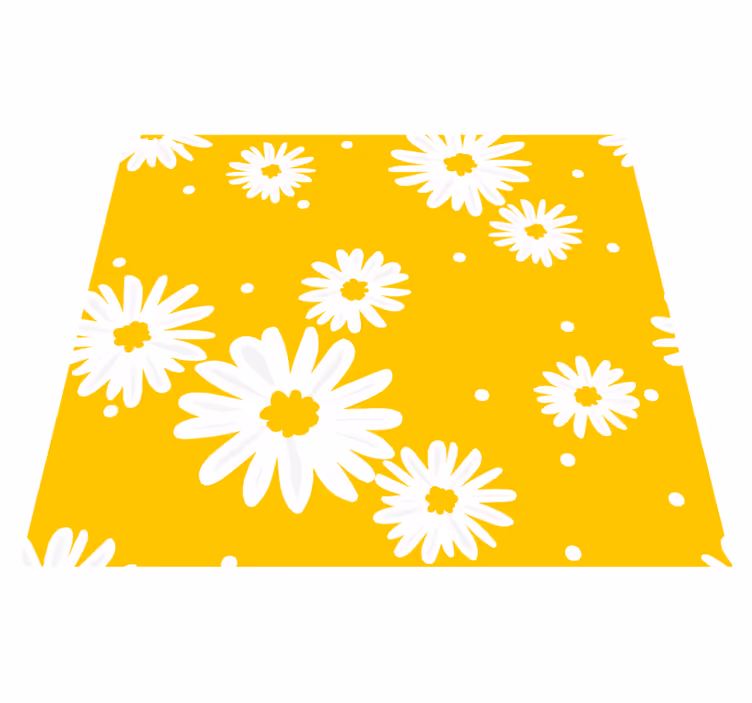 Yellow vinyl carpet with daisy flowers design - TenStickers