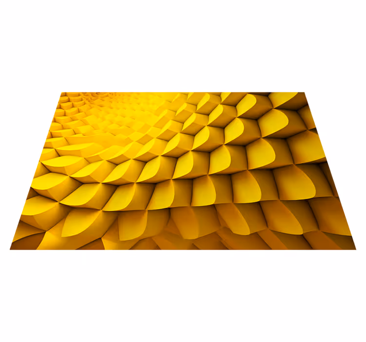 Yellow vinyl carpet with futuristic geometry design - TenStickers