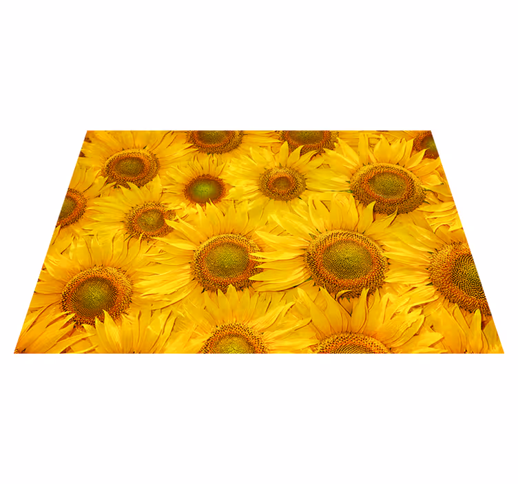 Yellow vinyl carpet with sunflowers design - TenStickers