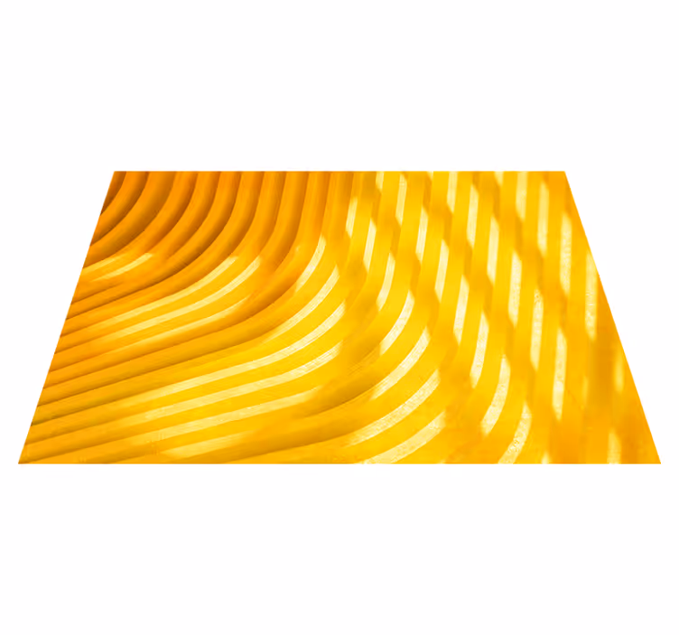 Yellow vinyl carpet with 3d waves design - TenStickers
