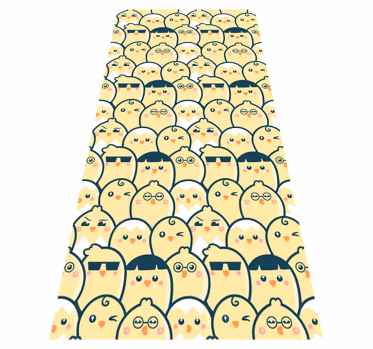Yellow vinyl carpet seamless pattern yellow chicks 6 - TenStickers