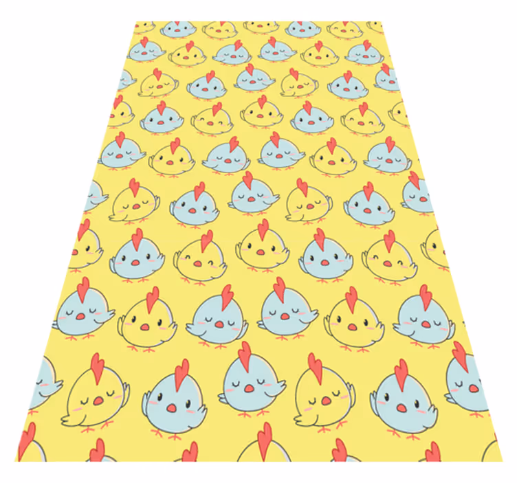 Yellow vinyl carpet with baby chick pattern - TenStickers