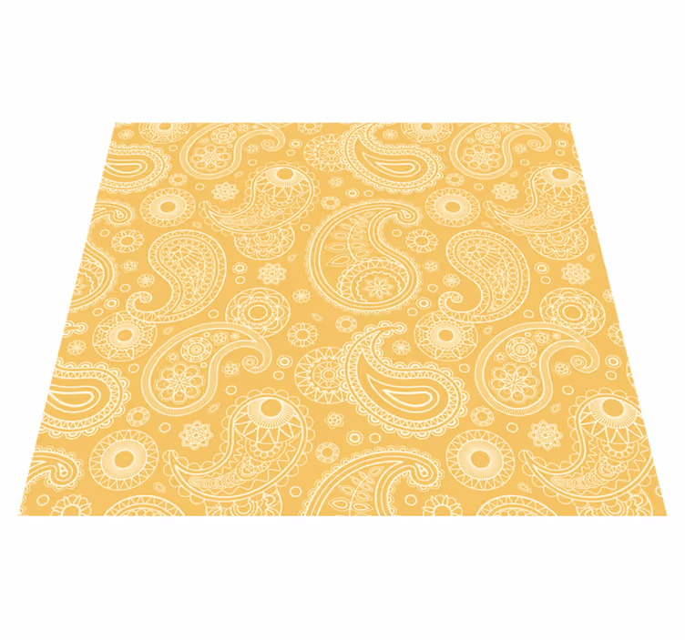 Yellow vinyl carpet with arabic paisley design - TenStickers