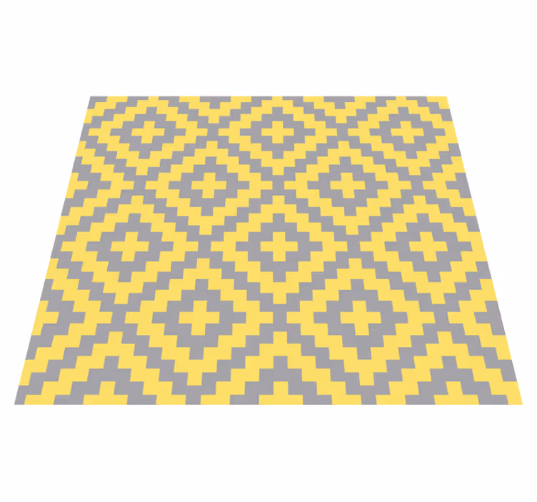 Yellow vinyl carpet with grey and yellow triangles - TenStickers