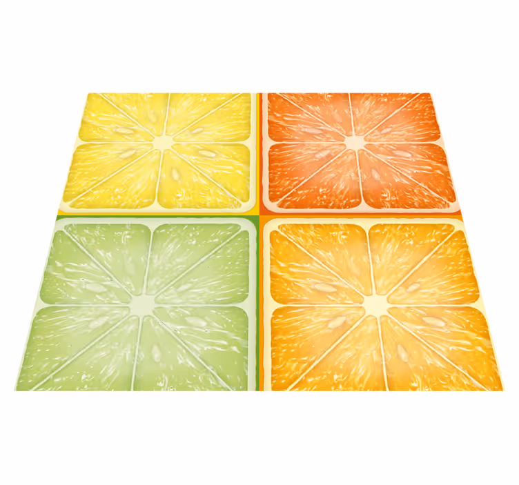 Yellow vinyl carpet with vibrant citrus texture - TenStickers