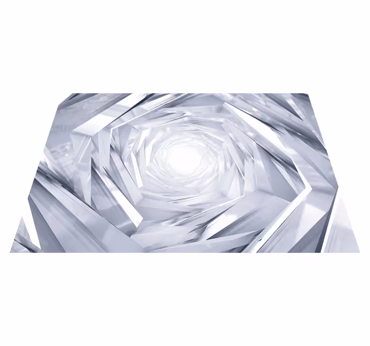 White vinyl carpet abstract geometric tunnel - TenStickers