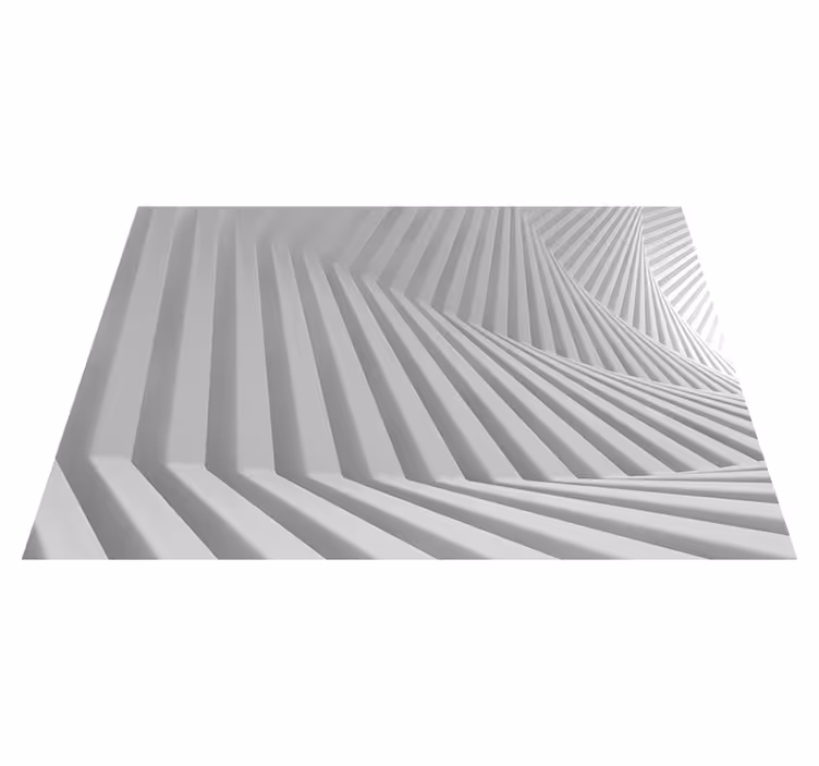 White vinyl carpet with abstract geometric waves - TenStickers