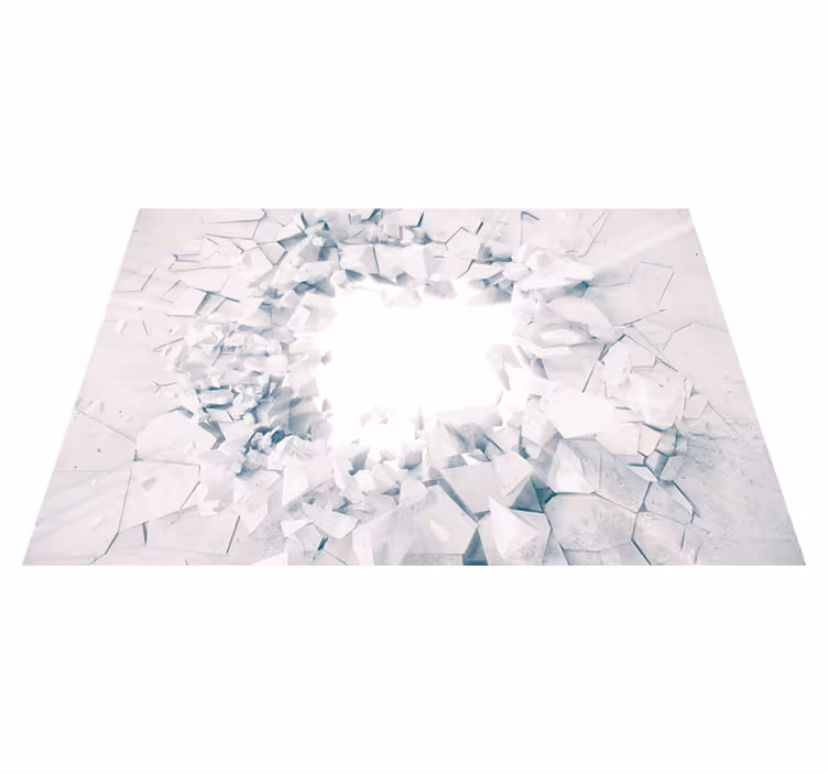 White vinyl carpet with dynamic geometric shapes - TenStickers