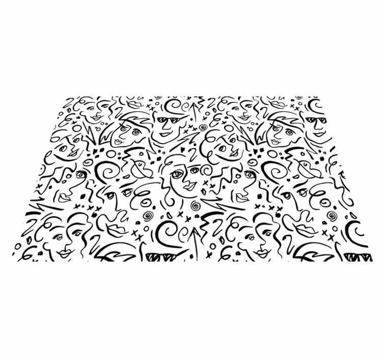 White vinyl carpet black and white graffiti design - TenStickers