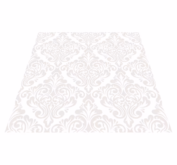 White vinyl carpet in white damask design - TenStickers