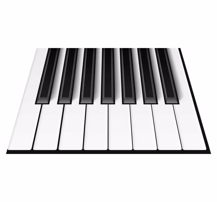 White vinyl carpet piano keys design - TenStickers