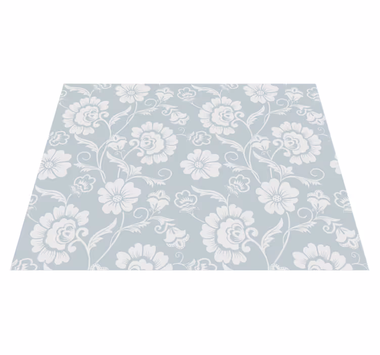 White vinyl carpet with vintage floral design - TenStickers