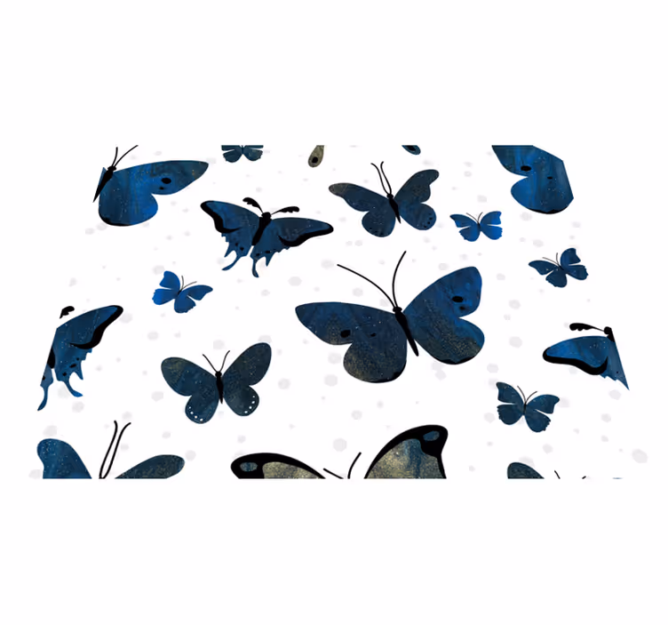White vinyl carpet blue glitter butterfly wing - TenStickers