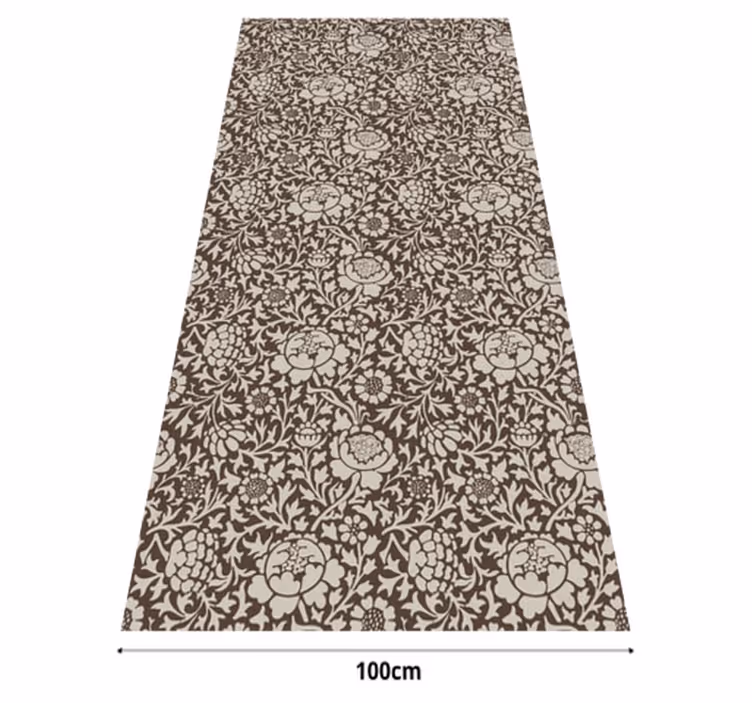 Brown vinyl carpet with vintage floral design - TenStickers