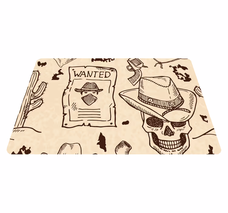 Brown vinyl carpet western icons laptop - TenStickers