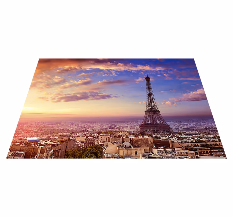 Purple vinyl carpet with parisian view - TenStickers