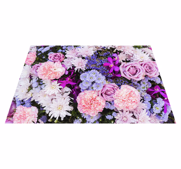 Purple vinyl carpet floral wallpaper - TenStickers