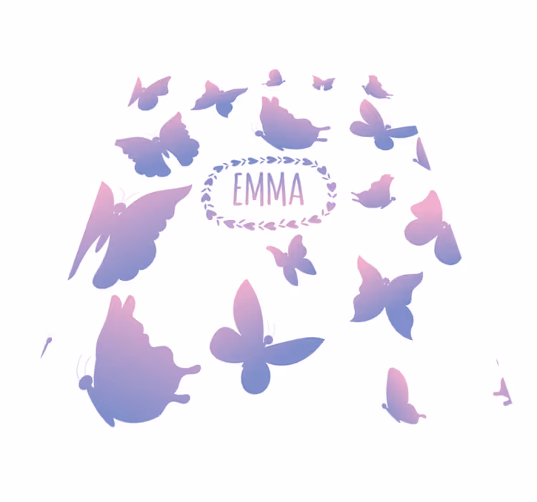 Purple vinyl carpet with purple and blue butterflies - TenStickers