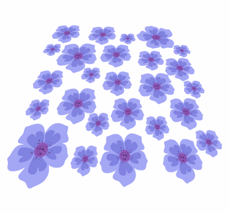 Purple vinyl carpet with purple flowers for cycling - TenStickers