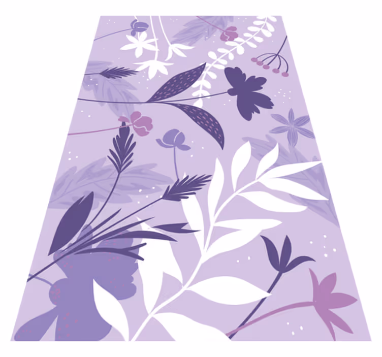 Purple vinyl carpet with purple flowers design - TenStickers