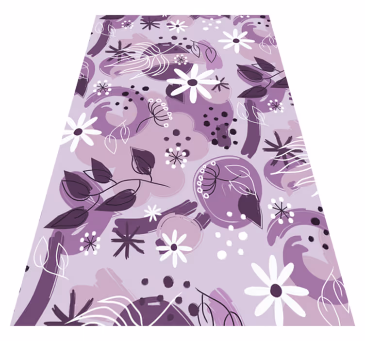Purple vinyl carpet with assorted purple blooms - TenStickers