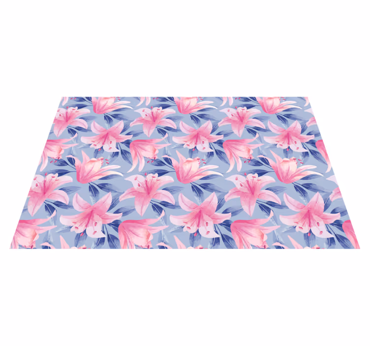 Purple vinyl carpet with pink and purple floral art - TenStickers