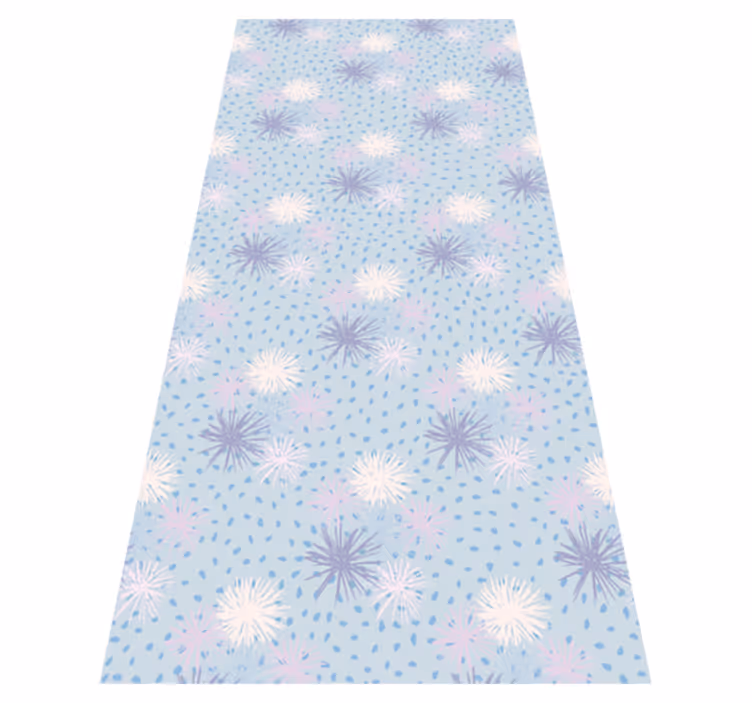 Purple vinyl carpet dandelion with water droplets - TenStickers