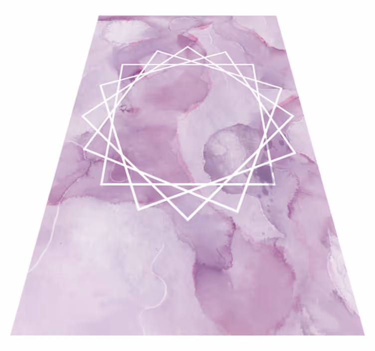 Purple vinyl carpet with dark purple geometric border - TenStickers