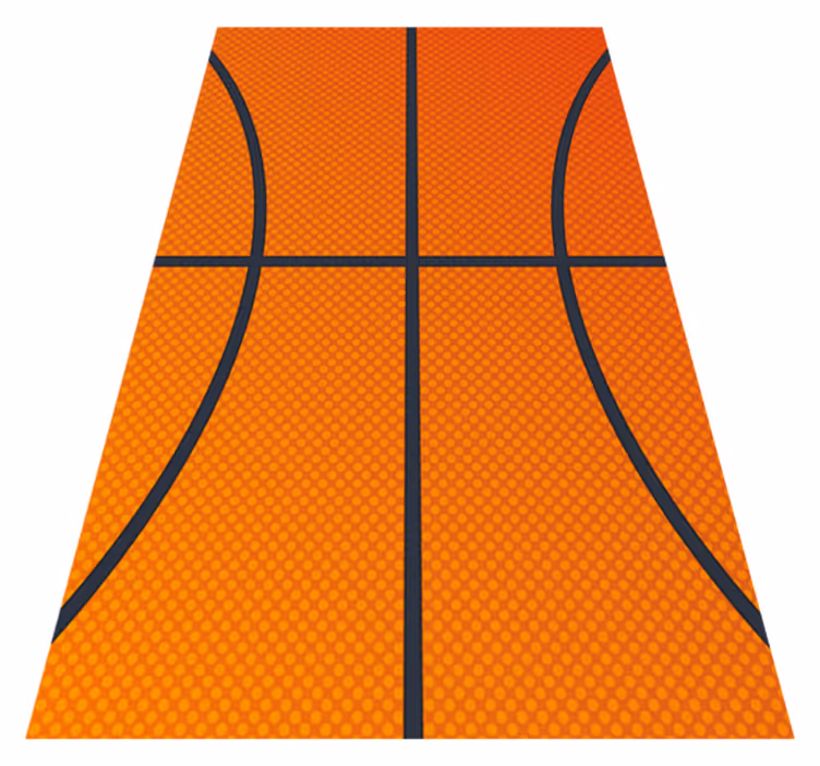 Orange vinyl carpet basketball court mat - TenStickers