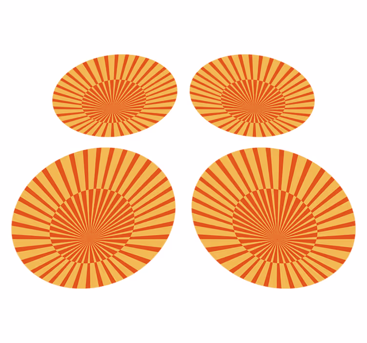 Orange vinyl carpet 70's sunshine circle - TenStickers