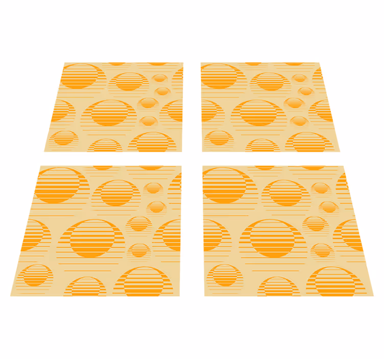 Orange vinyl carpet retro sun design - TenStickers