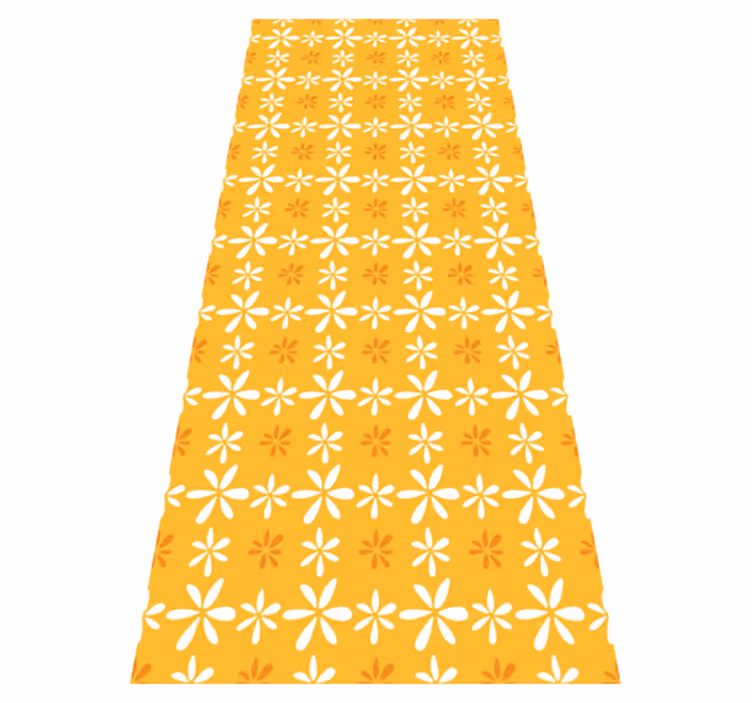 Orange vinyl carpet with little white flowers - TenStickers