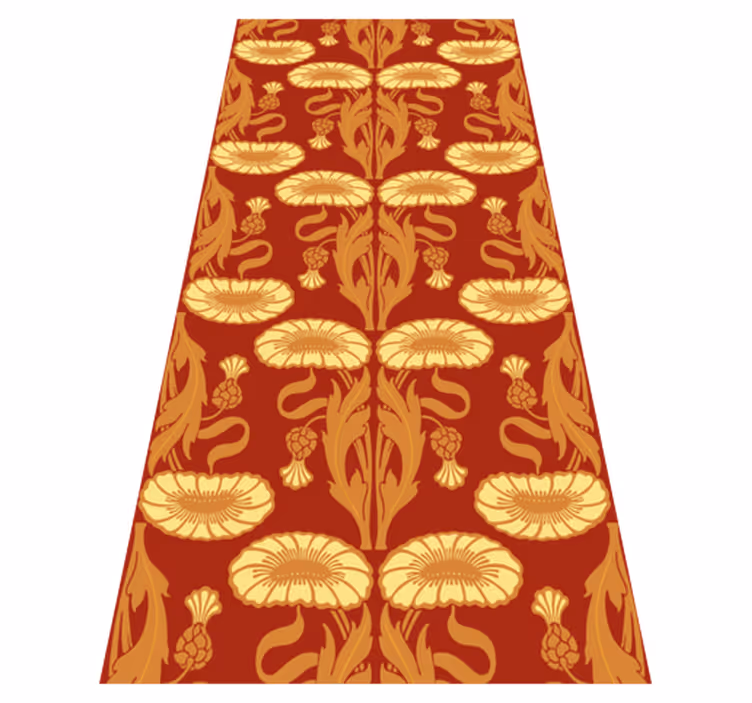 Orange vinyl carpet with modern ornament design - TenStickers