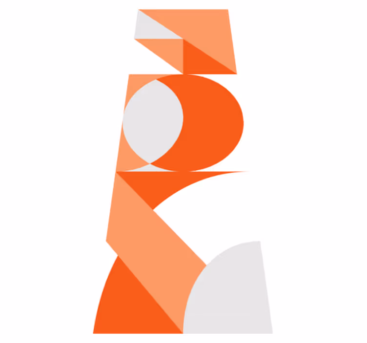 Orange vinyl carpet in orange and white block - TenStickers