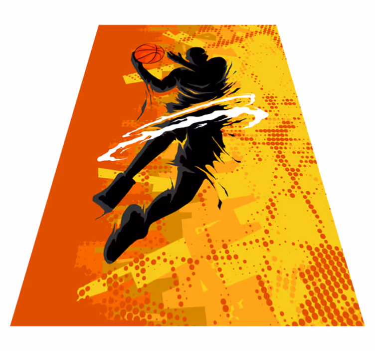 Orange vinyl carpet for basketball players - TenStickers