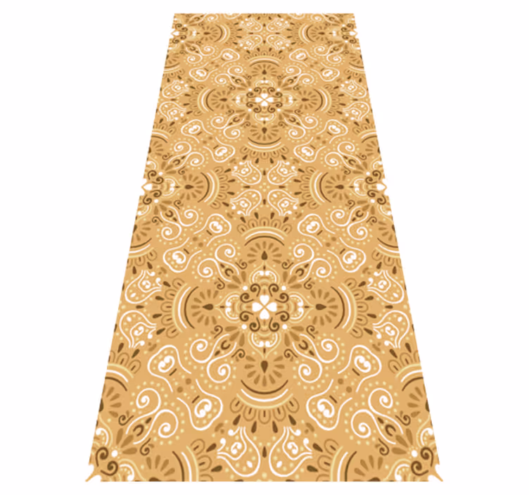 Orange vinyl carpet with vintage beige design - TenStickers