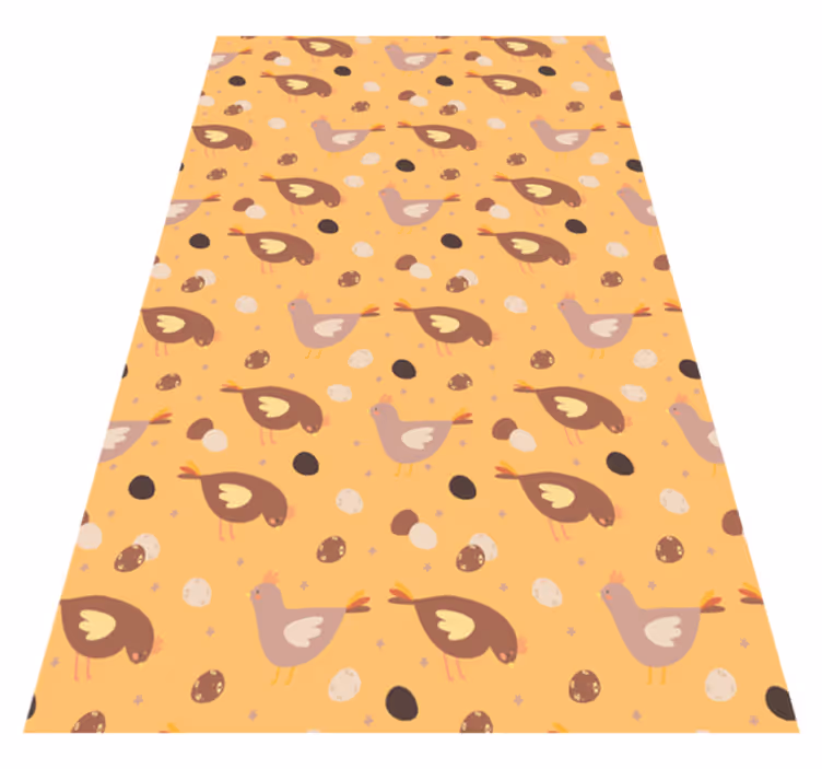 Orange vinyl carpet with orange chick design - TenStickers