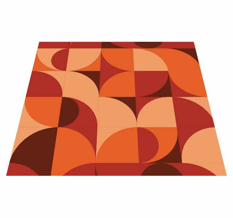 Orange vinyl carpet with retro print red design - TenStickers
