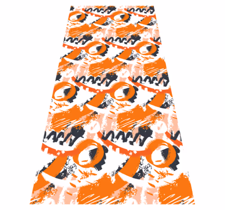 Orange vinyl carpet with abstract orange strokes - TenStickers